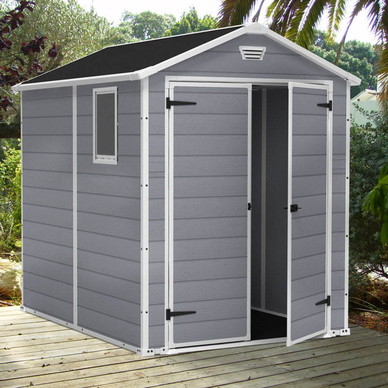 Manor 6 ft. W x 7 ft. 5 in. D Plastic Storage Shed & Reviews | Joss & Main